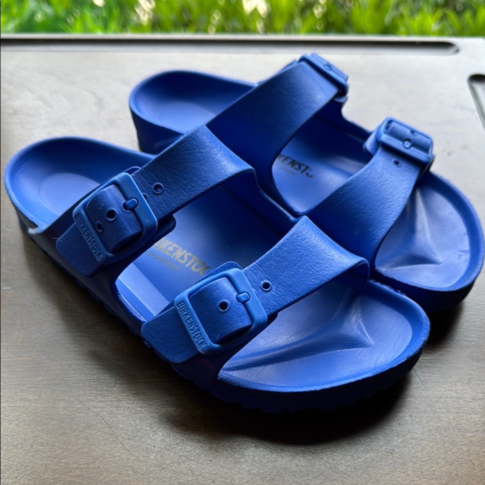 Birkenstock EVA  Blue Sandals size 36  Adjustable Straps and Molded Footbed